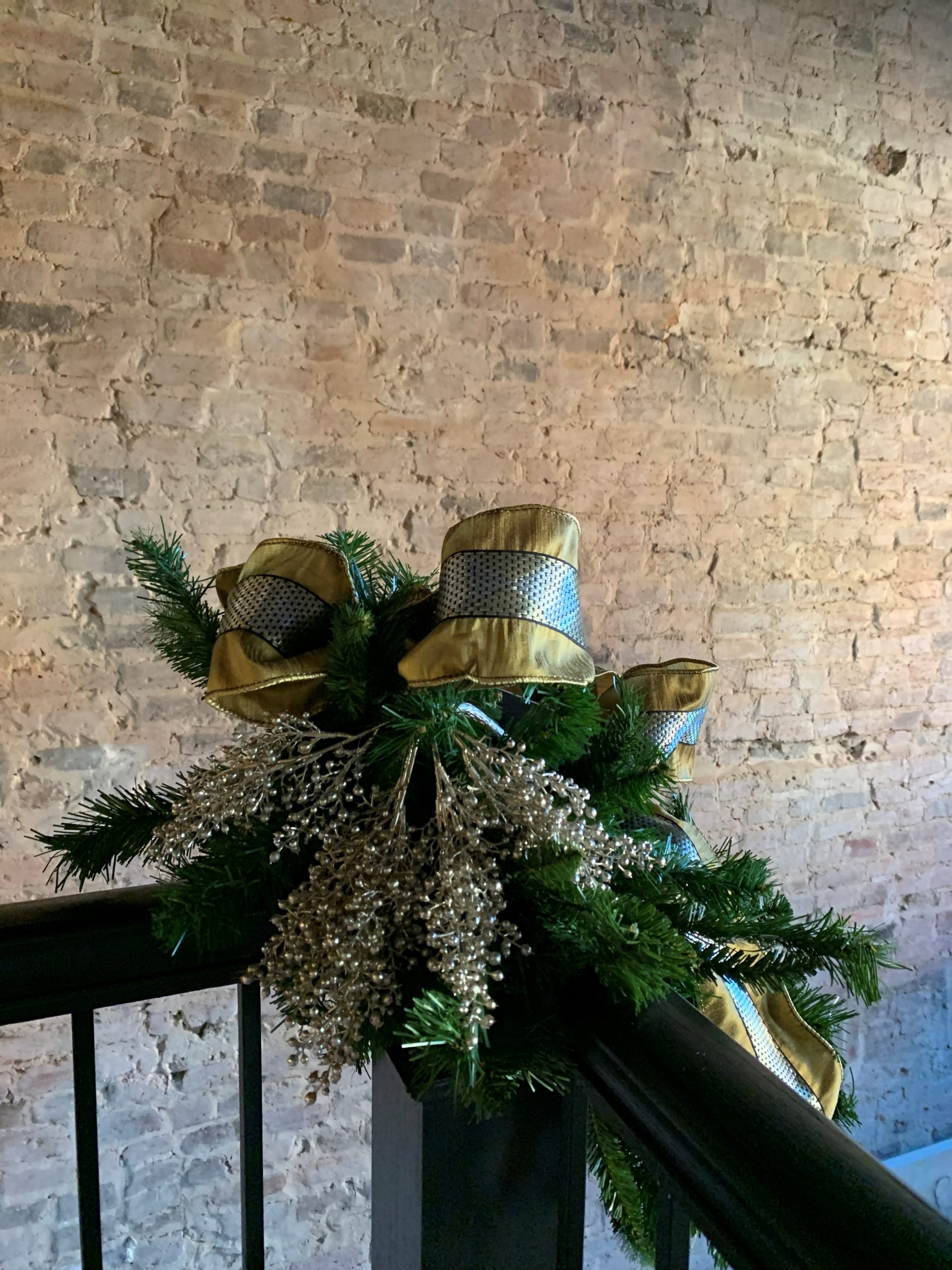 Christmas Design on a Stairway Rail
